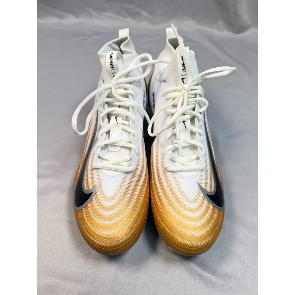 Nike Air Zoom Vapor Pro 1 White Metallic Gold Football Cleats NWOB FB3298-103 11